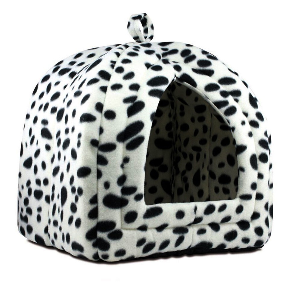 Igloo Pet Bed Cat Kitten Dog Fleece Cute Pyramid Cozy Washable Warm