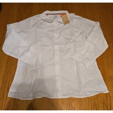Girls long sleeve white peter pan style uniform shirt french toast 18 1/2 new