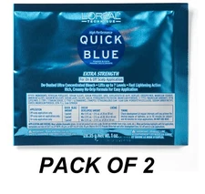 Loreal Quick Blue Bleach Powder Lightener Packette 1 oz (Pack of 2)