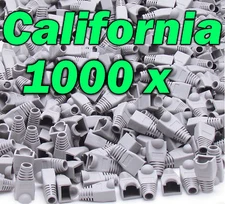Lot 1000 X Pcs Gray Plug End Cap Boot Cable CAT5 CAT5E CAT6 RJ45 8P8C Connector