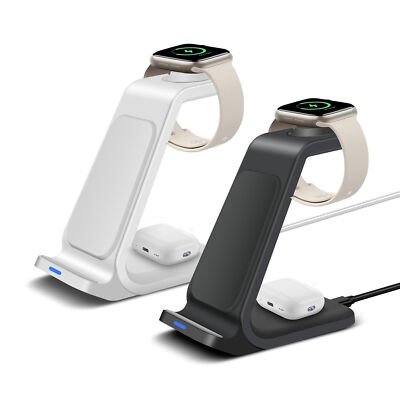 15W 3in1 Wireless Charger Station Charging Dock For Apple Watch 11/10 iPhone 17e