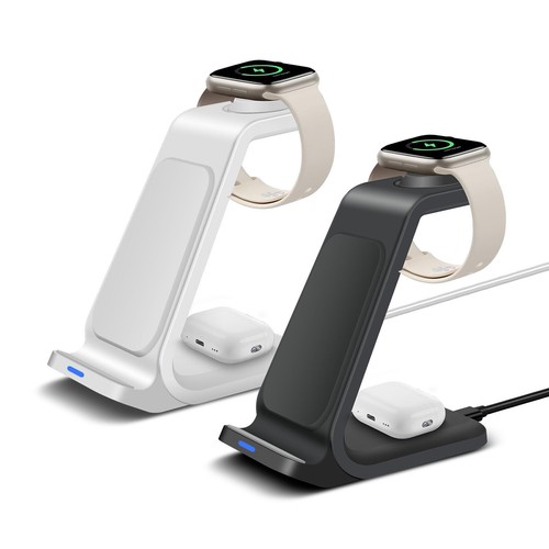 15W 3in1 Wireless Charger Station Charging Dock For Apple Watch 11/10 iPhone 17e