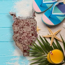 Mia Joy Womens Marina One Piece Swimsuit Floral Pink Size M