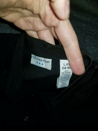 Camisa negra para mujer con botones de 3/4"" con mangas de 3/4"" lentejuelas Covington grande - Imagen 2 de 5