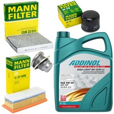 5L Öl Set Inspektion Luft-Innenraum Ölfilter Ölschraube für Dacia Logan II 1.5