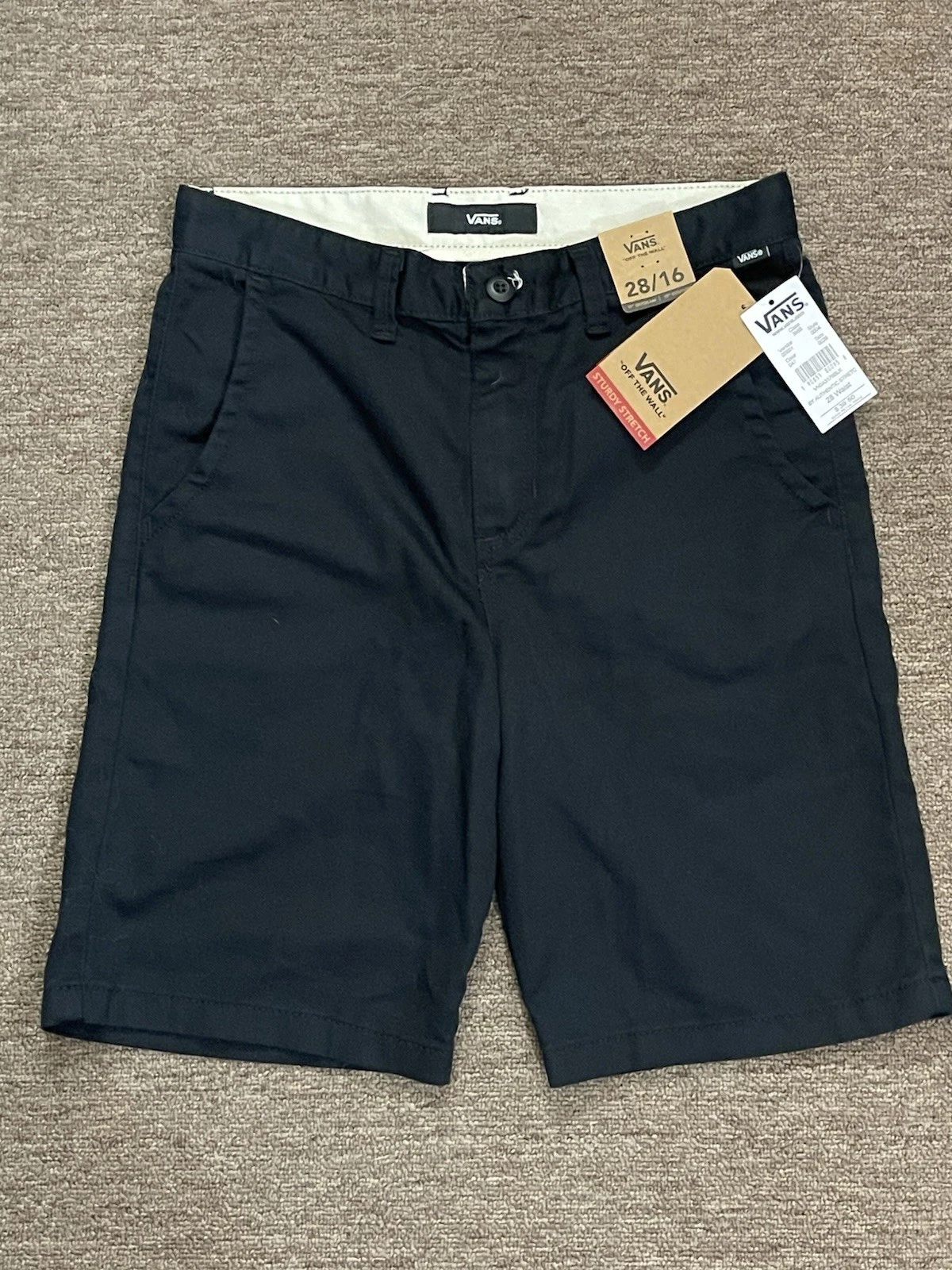 Pantaloncini VANS Ragazzo Gioventù Vans 19" Autentici Elasticizzati Ragazzi Taglia 28 Nuovi Con Etichetta