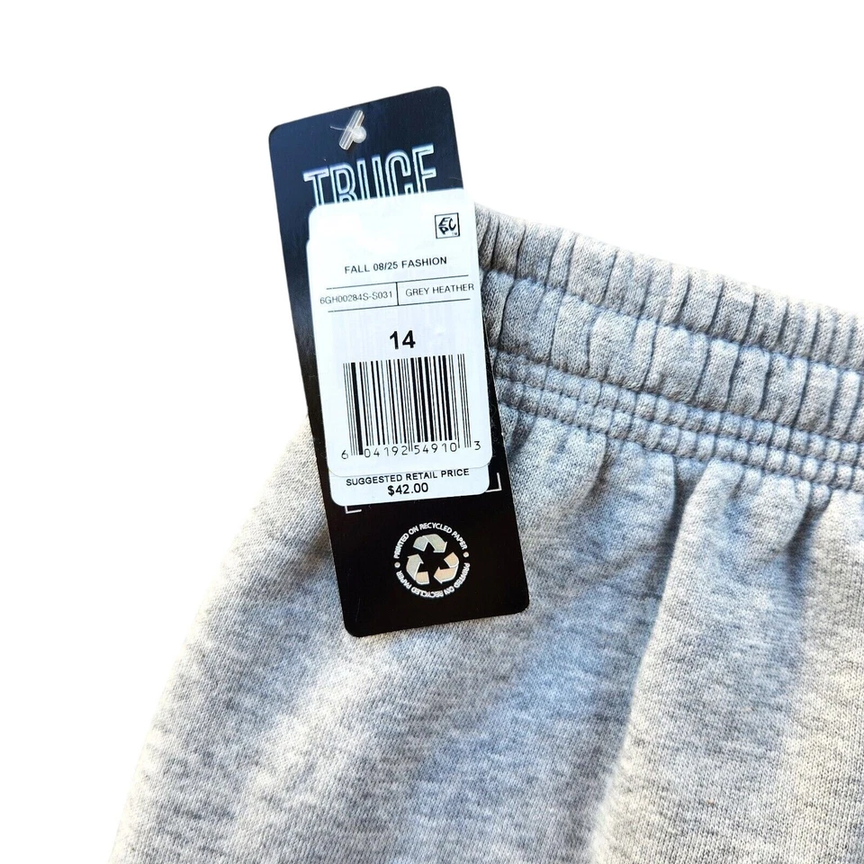 Pantalones deportivos de rizo de algodón gris jaspeado TRUCE para adolescentes niñas talla L/14 Foto 3 de 4