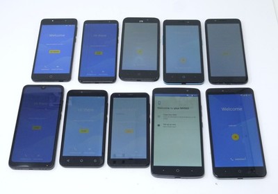Lot of 10 Various Smartphones - For Parts - TCL / Alcatel 5085C / N9560