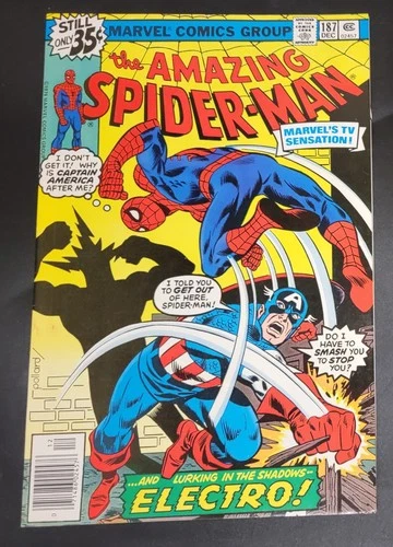 Amazing Spider-Man (1963) #187 Keith Pollard Captain America Cover Electro VF+