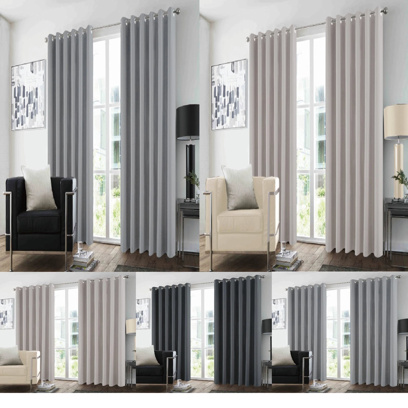 PREMIUM Panache Blackout Curtains Microfibre Thermal Eyelet Ring Top Ready Made