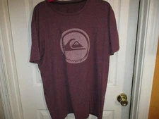 Quicksilver Loggo Mens Light Burgundy Heather Cotton Short Sleeve   -T Shirt XL