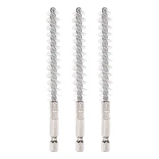 3pcs Nylon Bore Brush 10mm Dia Cleaning Wire Brush w Handle 1/4 Inch Hex Shank