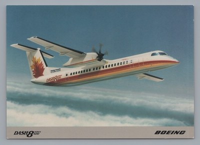 Boeing Canada Dash 8 Series 400 Manufacturers Issue Postcard Airline DHC-8