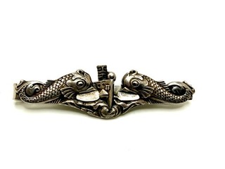 Silver US Navy Submarine Warfare Insignia Tie Clip By Swank