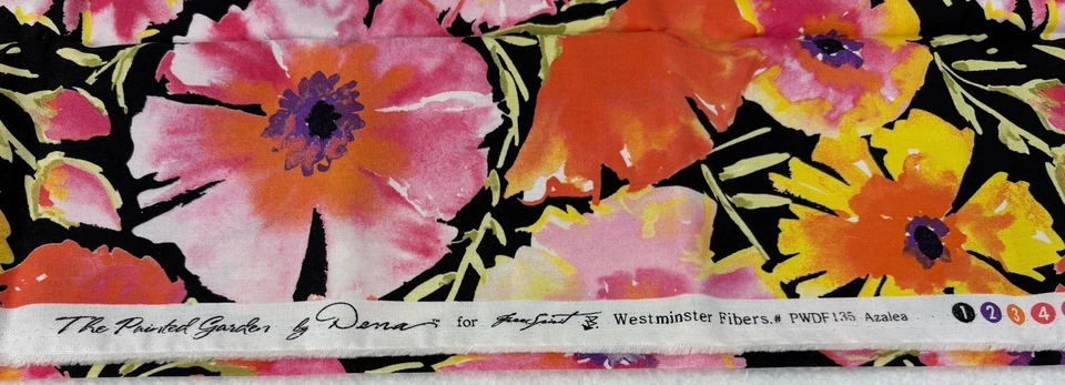Telas Westminster de una yarda con estampado floral The Painted Garden by Dena Difíciles de encontrar Foto 3 de 4