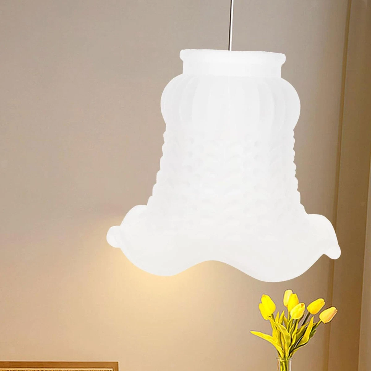 Abat-jour - Conique - Blanc - Pour lampe - Base 15 cm - Culot E14 avec réducteur