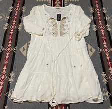 Miss Me Cream Boho Mini Dress Women’s S NWT MDD250L T39