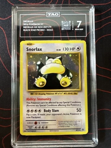 Snorlax Pokémon 2016 Black Star Promo- Xy179 Cosmos Holo Snorlax-gx Box Tag 7