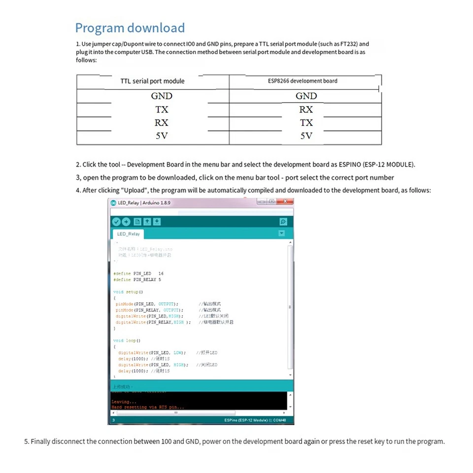 Module de Relais ESP-07 Module WIFI 4 Voies Alimentation  Carte de Dév2858 - Photo 3/4