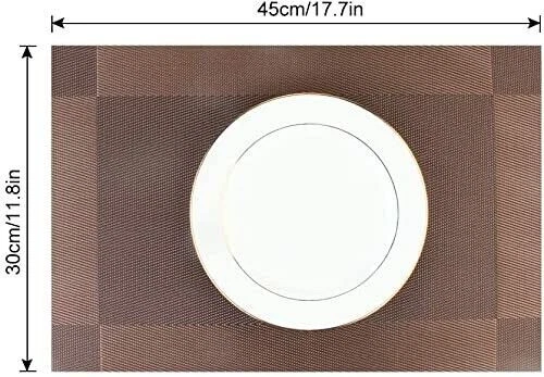 Heat Resistant PVC Table Placemat Set for Dining Tea Table (Size: 45x30 cm) - Image 2 of 3