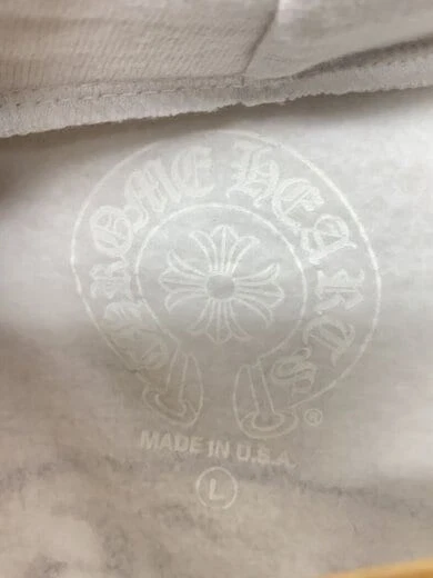 CHROME HEARTS CUORI CROMATI felpa con cappuccio M cotone WHT