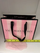 Victoria’s Secret Pink Small Glossy Striped Mini Shopping Gift Bag w Tissue
