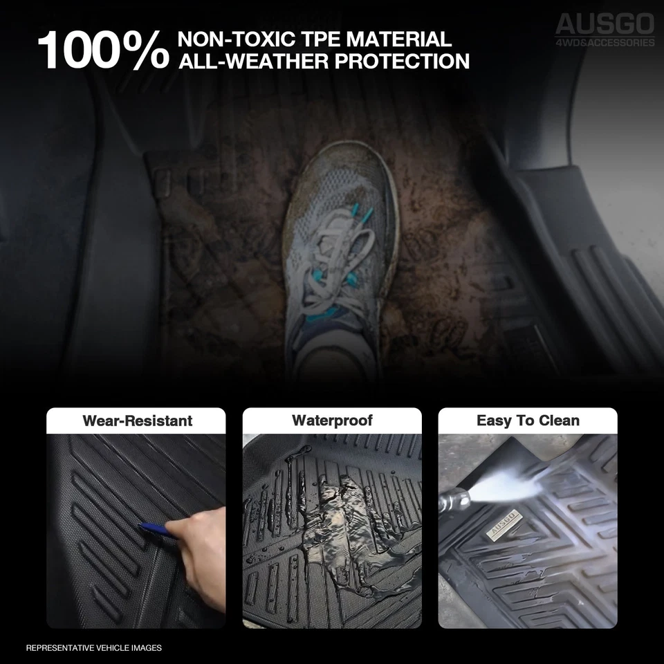 AUSGO Floor Mats Boot Liner Set for Jeep Grand Cherokee WK 2010-2021 - image 4 of 4