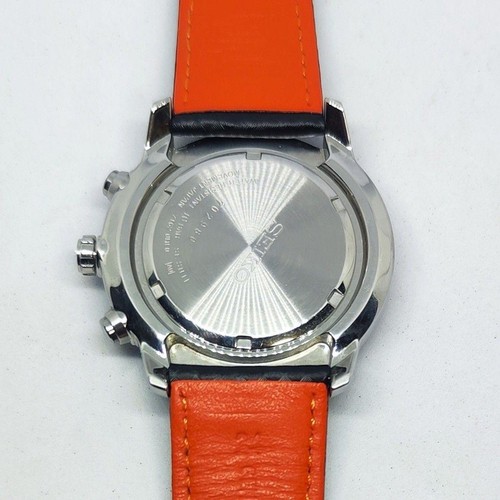 Orologio Cronografo Seiko SNAB59P1 Quadrante Nero Cinturino Pelle Ottime Condizioni - Foto 6 di 12