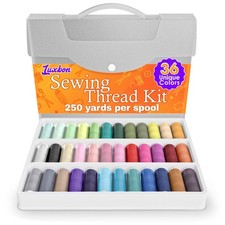 36 Bright Colors Sewing Thread Set - 250 Yards Spool Thread for Sewing Made o...