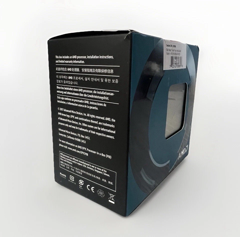 NEW AMD EPYC 7551 32 Core, 64 Thread  SP3 Socket CPU UNLOCKED (Sealed) - Image 3 of 4