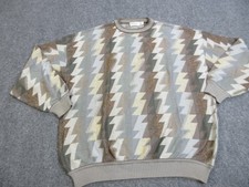 Vintage St Croix Knits Sweater Mens XL Multicolor Geometric Knit Crewneck USA