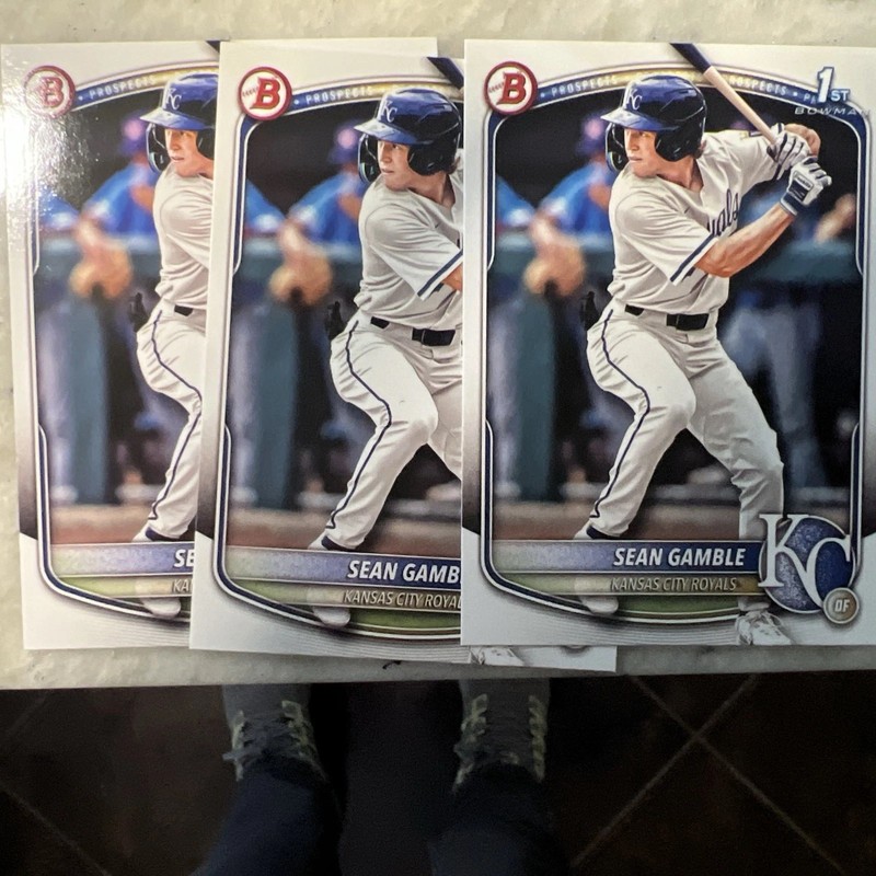 2025 Bowman Draft #BD-178 SEAN GAMBLE 1st Prospect Paper Base Lot x3 royals