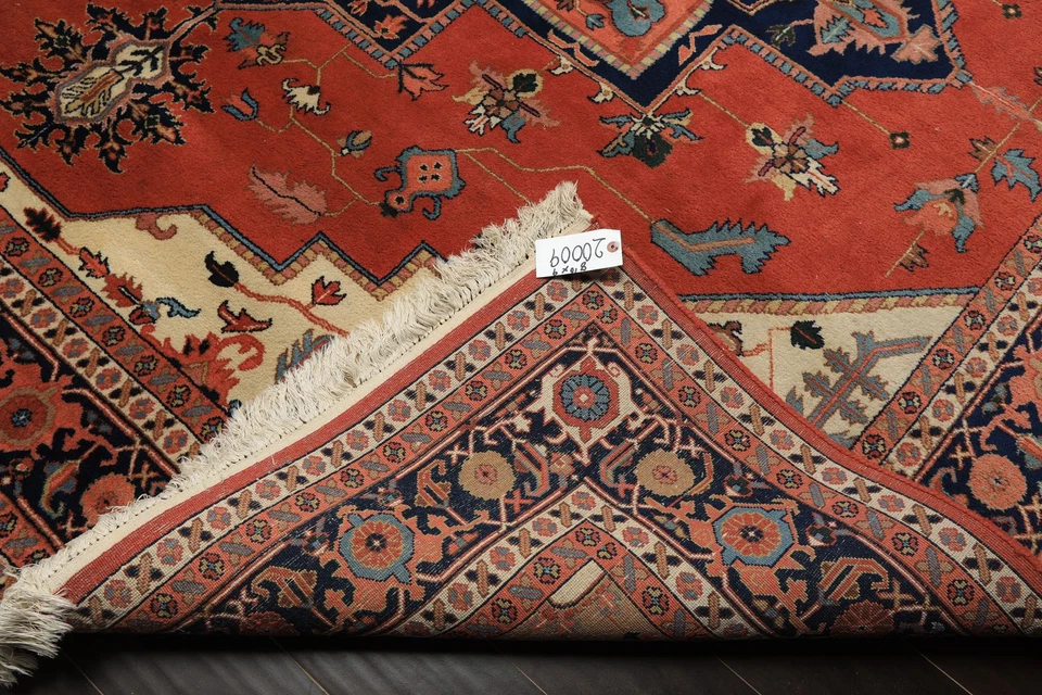 8'10''x9' Square Hand Knotted Wool Teracotta Herizz Traditional Rug - Image 4 of 4