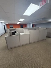 Herman Miller Action Office 820    3  6' x 6'  Cubicles with coffee table.