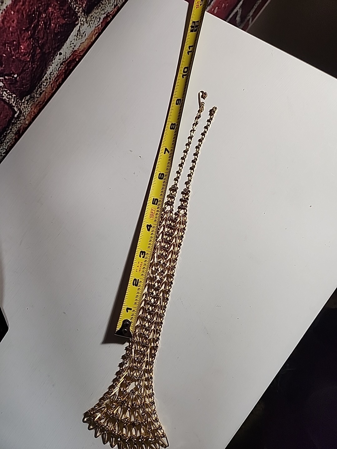 Dramatic Necklace Gold Tone Rhinestone Adjustable… - image 10