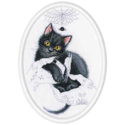 RTO Kreuzstich Set ''Katzenmagie'', Zählmuster, 16,5x25cm