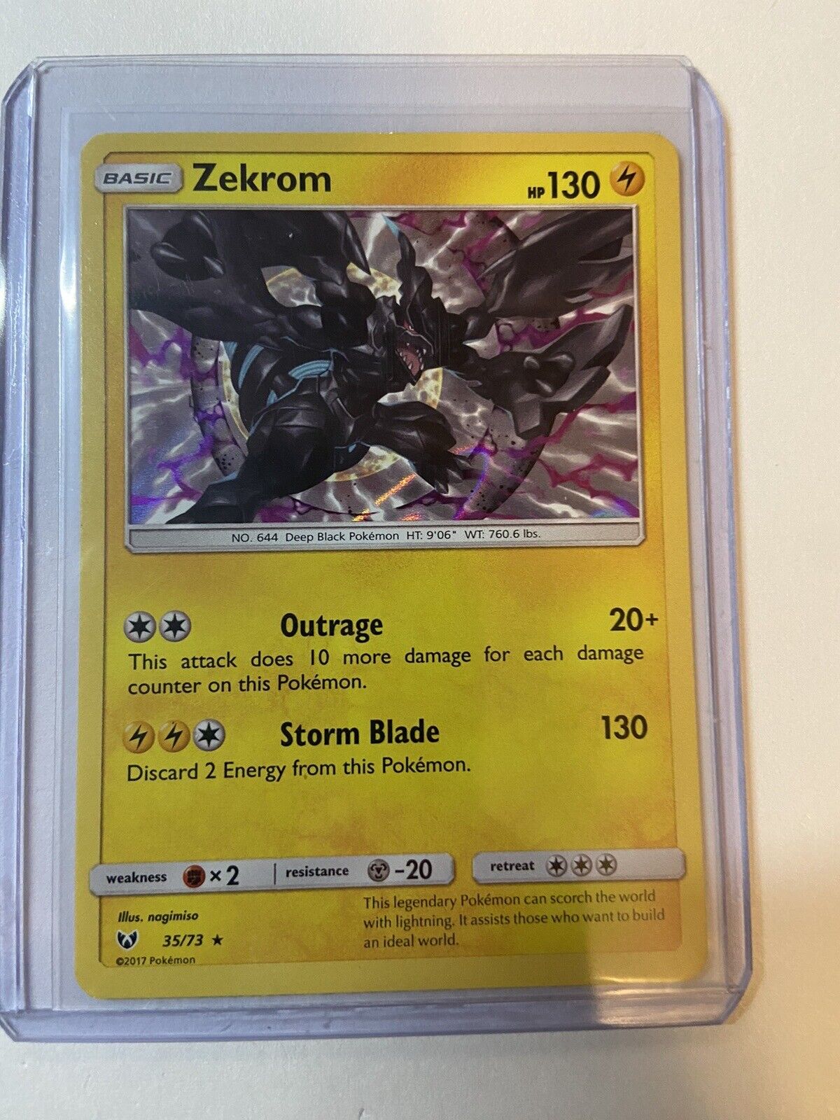 Pokemon : SM SHINING LEGENDS ZEKROM 35/73 RARE HOLO