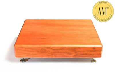 HI-END ANTI-VIBRATION STAND RED WOOD WITH STAINLESS STEEL SPIKES  (PAIR)