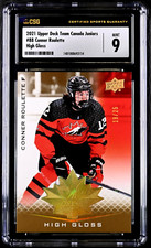 2021 UD Upper Deck Team Canada Juniors High Gloss Conner Roulette /25 CSG 9 Mint
