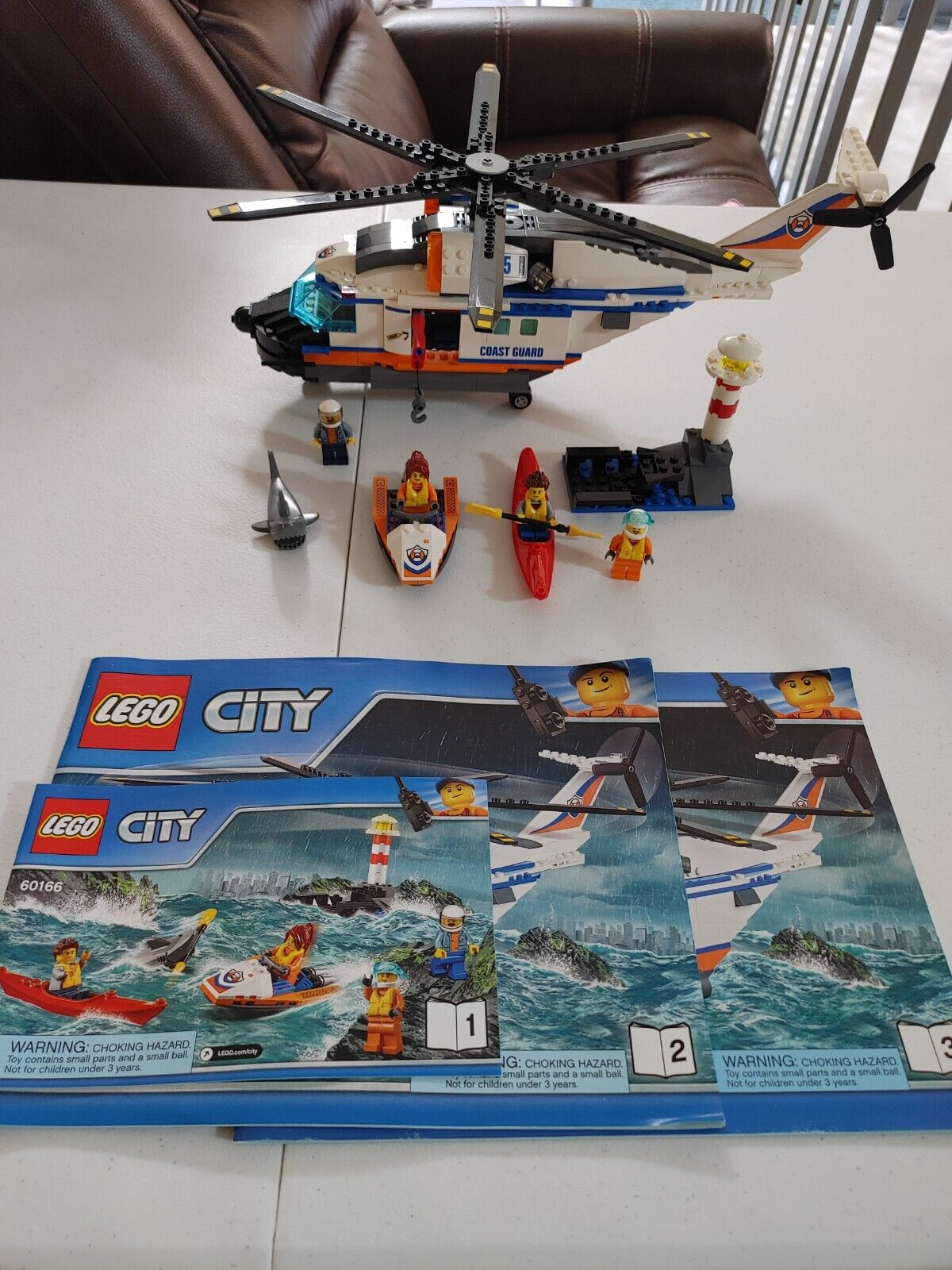 LEGO City 60166 Heavy-Duty Rescue Helicopter Complete Minifigs Retired HTF Rare