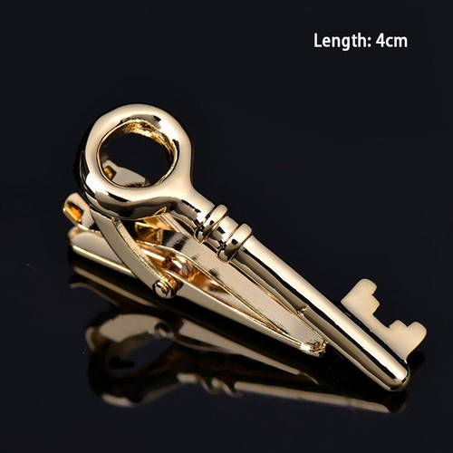 Men's Fashion Silver Gold Tie Necktie Pin Clip Bar Steel Clasp Wedding Jewelry - Picture 44 of 72