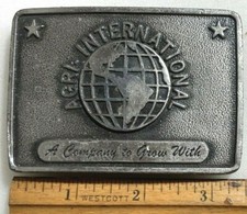 Agri-International Nebraska Advertising Brass Belt Buckle Siskiyou 1978