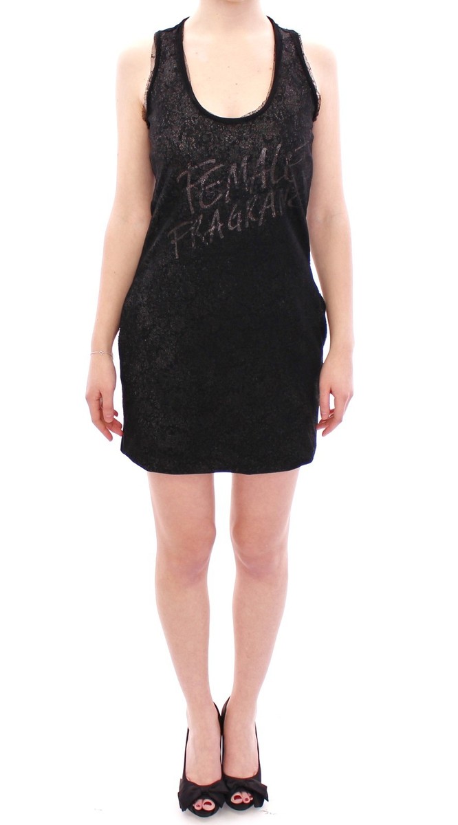 ERMANNO SCERVINO Black Lace Lined Stretch Mini Dress IT40 / US6