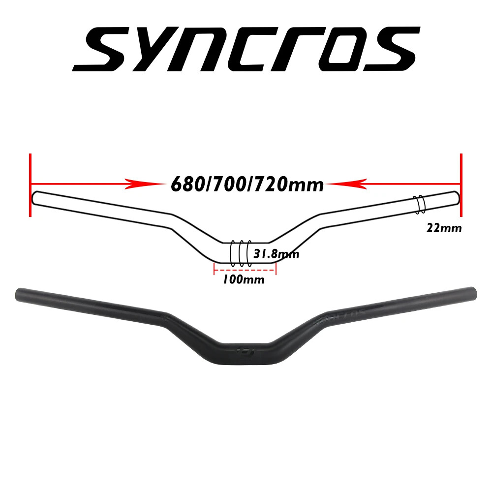 31.8mm 680/700/720mm Full Carbon Fiber MTB Bicycle Handlebar Riser