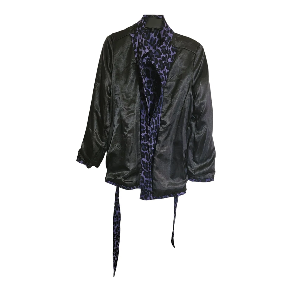 Chaqueta Linea by Louis Dell'Olio Mujer S Púrpura Estampado Leopardo Blazer Completamente Forrado Foto 3 de 4