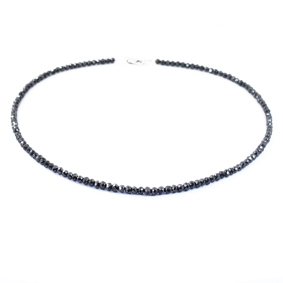 Collar de cadena unisex de diamantes negros - 60 quilates - gran brillo, certificado de 4 mm Foto 3 de 4