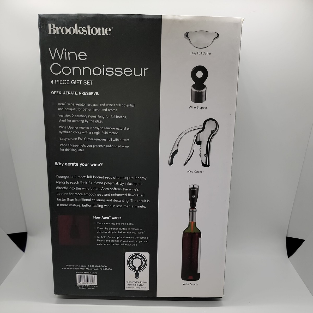 Brookstone Wine Connoisseur 4 Piece Gift Set | eBay