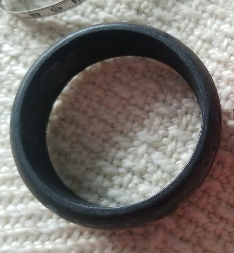 Black Burnout Design Bracelet Chunky Black Asian Bangle Excellent - Picture 3 of 8