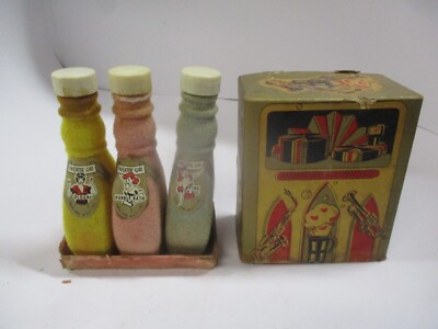 VTG Para Labs Sweater Girl Juke Box Bath Set Cologne Bubble Bath Pine Oil EMPTY