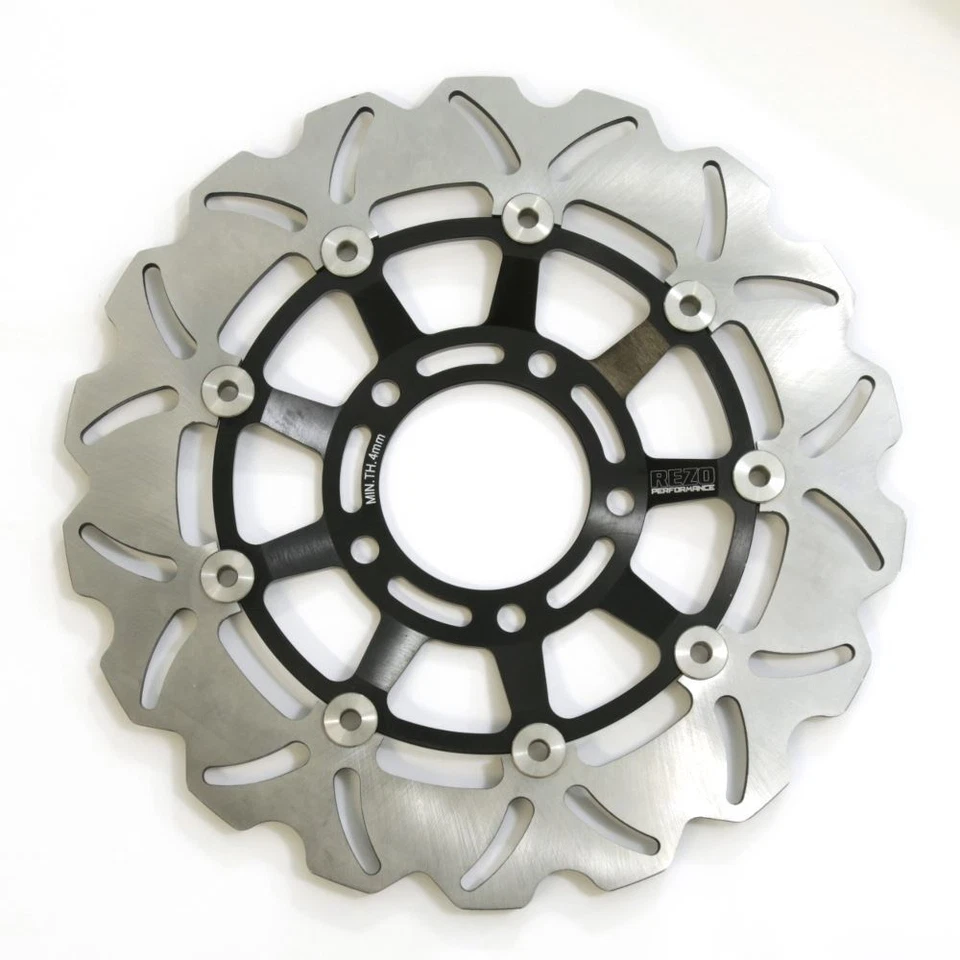 Par de discos de rotor de freno delantero ondulado Rezo para Triumph Daytona 650 05-05 Foto 3 de 4